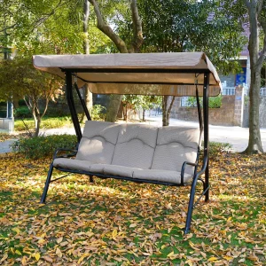 נדנדה תלת מושבית לחצר ריביירה בז