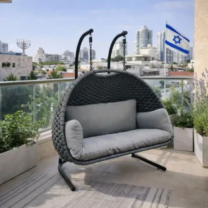 נדנדת חבלים דגם יוגה זוגי צבע אפור